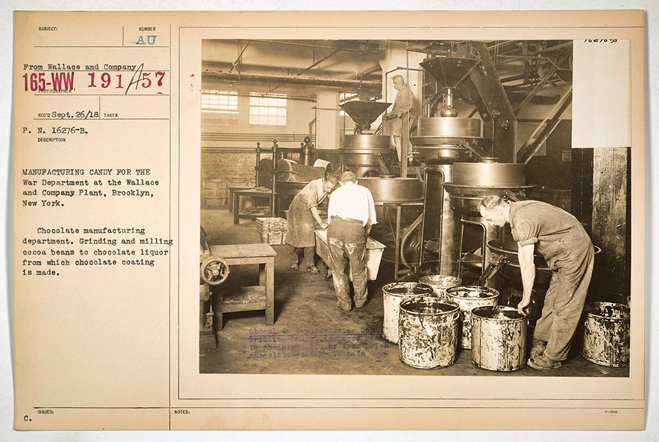 Milling Chocolate Liquor, E. Wallace and Co., Brooklyn, 1918. Public Domain via the National Archives