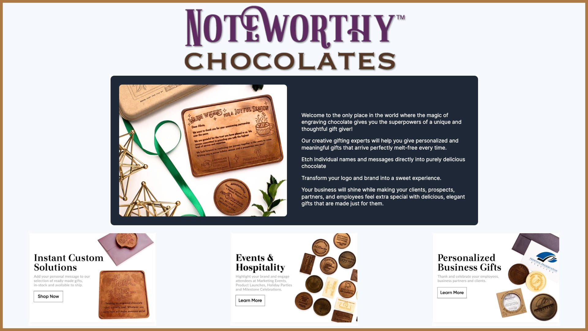 Noteworthy Chocolates – the World’s Only Personalized Chocolate Engraving Company – is For Sale